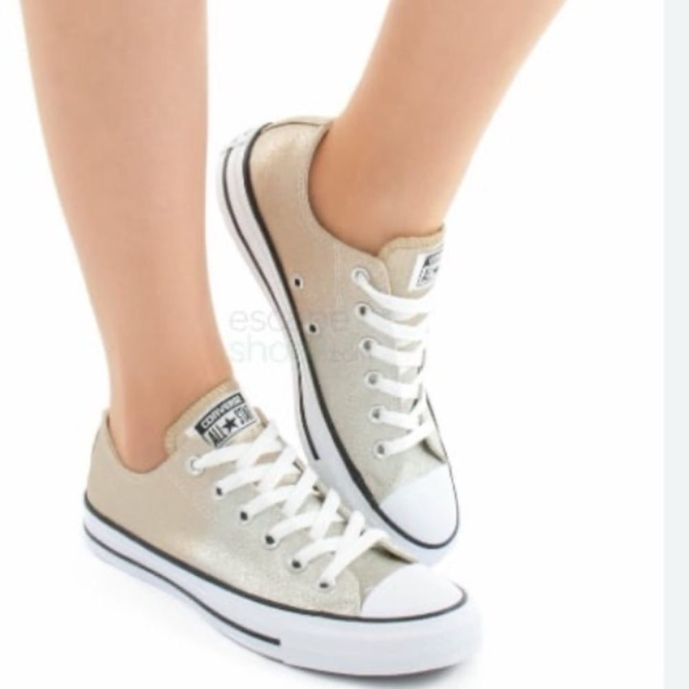 CONVERSE Chuck Taylor All Star Ox Women Low Top Light Gold Metallic Shoe | 7